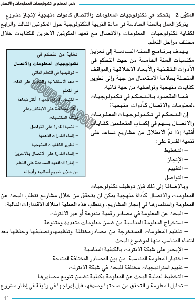 دليل المعلم في تكنولوجيا المعلومات و الاتصال سنة سادسة