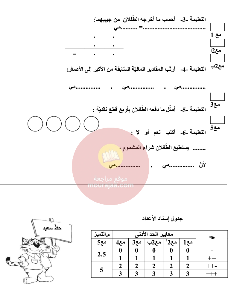 امتحانات سنة الأولى الثلاثي الثالث كل المواد