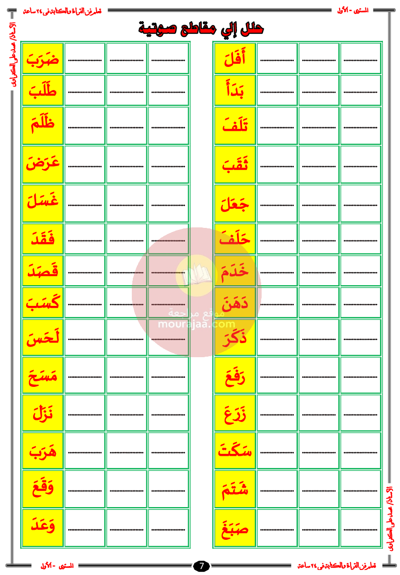 تعلم فن القراءة و الكتابة سنة تحضري و سنة أولى