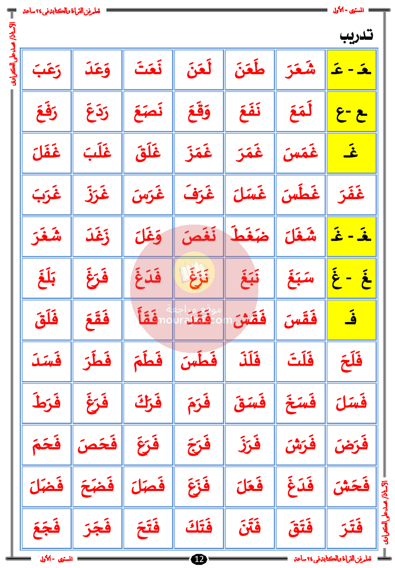 تعلم فن القراءة و الكتابة سنة تحضري و سنة أولى