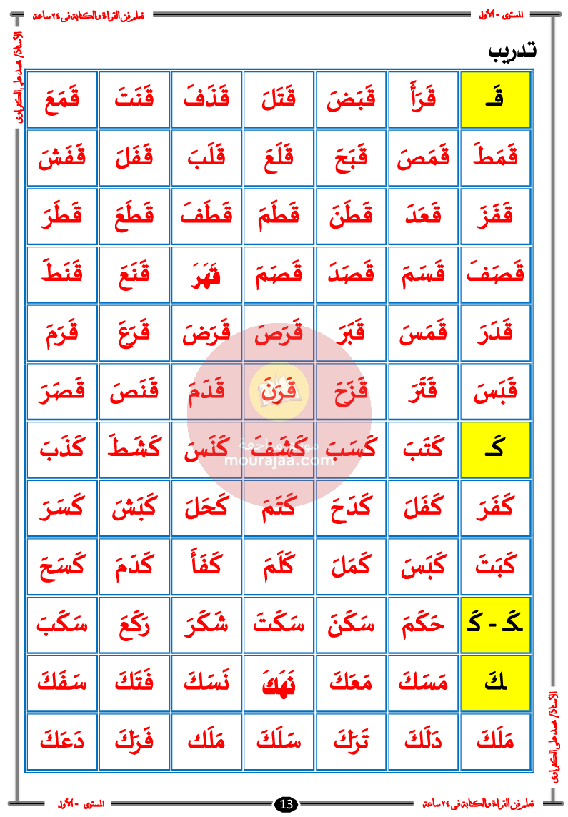 تعلم فن القراءة و الكتابة سنة تحضري و سنة أولى
