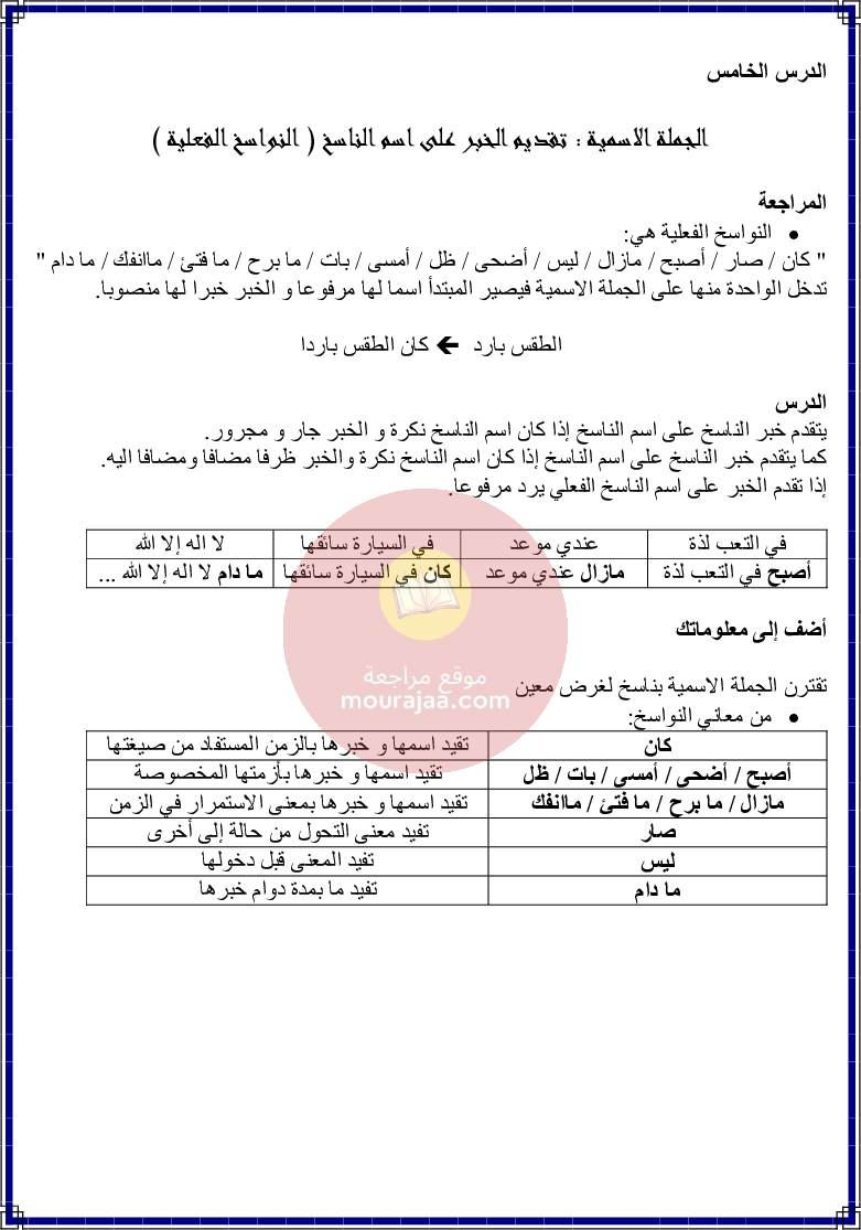 كراس قواعد اللغة سنة 6 الجزء 2