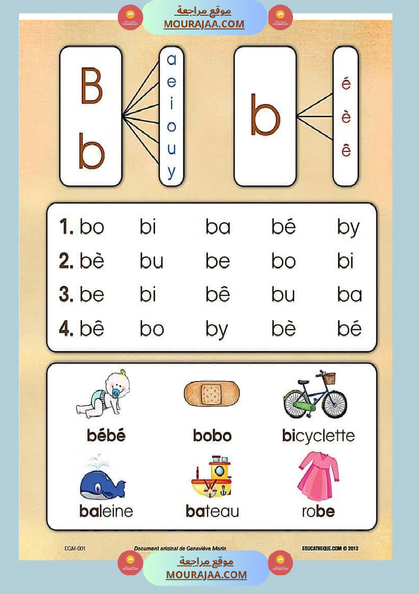 كراس تعلم التهجئة باللغة الفرنسية