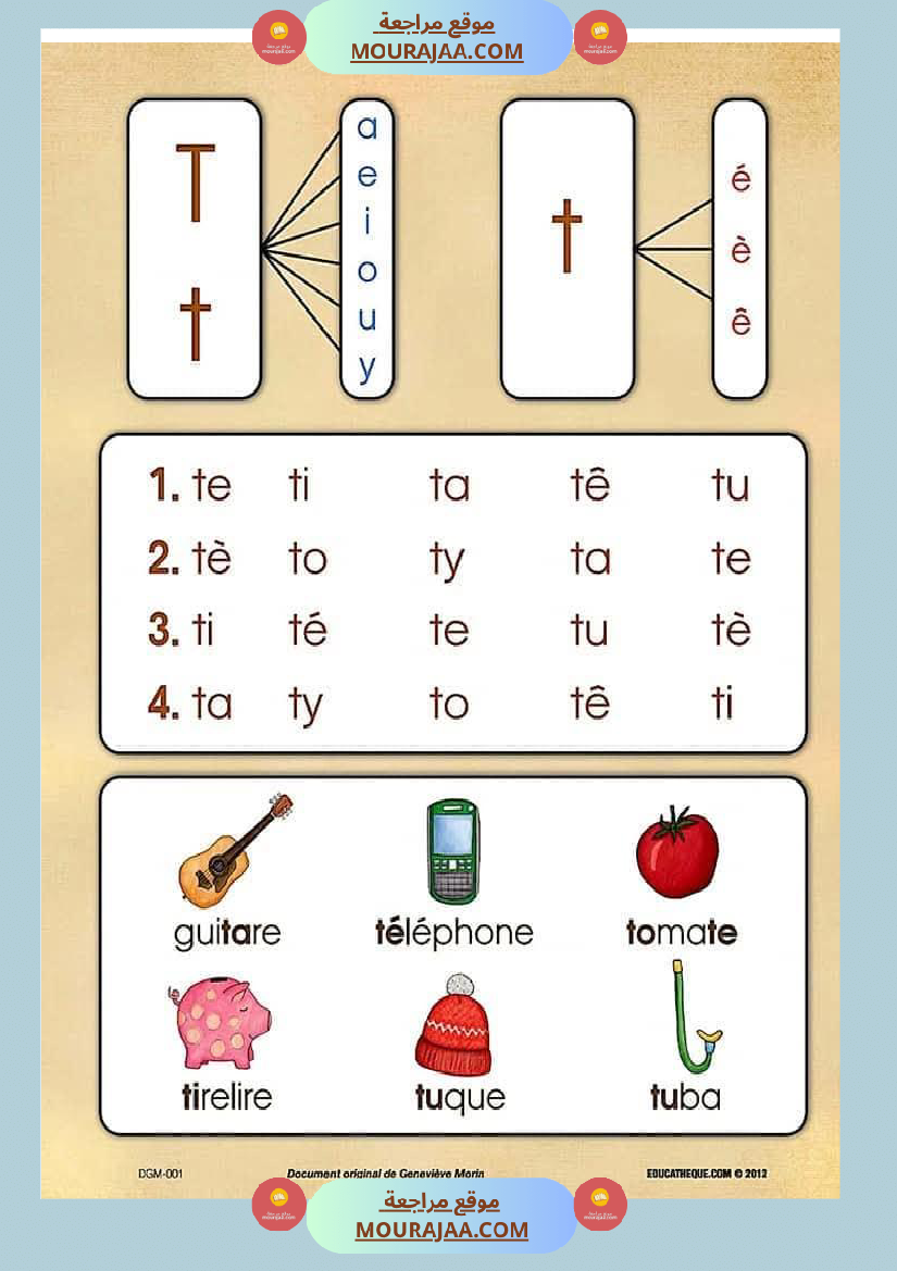 كراس تعلم التهجئة باللغة الفرنسية