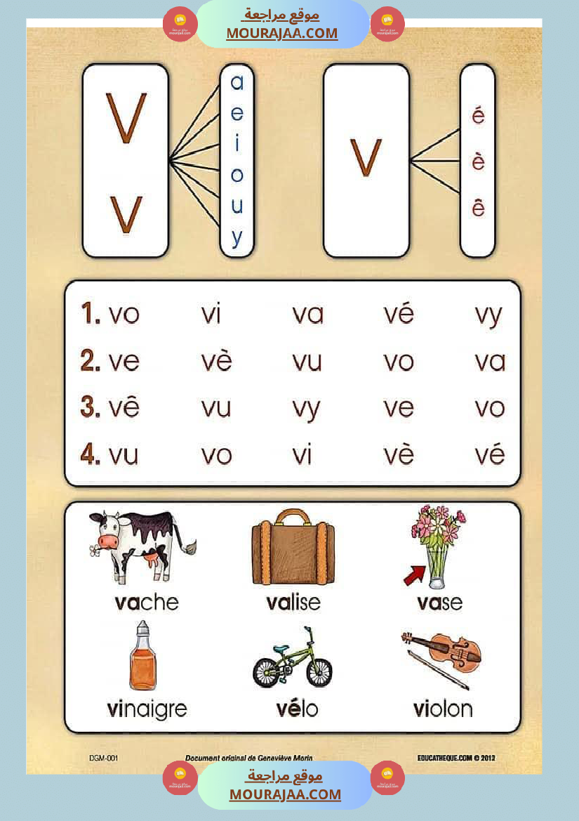 كراس تعلم التهجئة باللغة الفرنسية