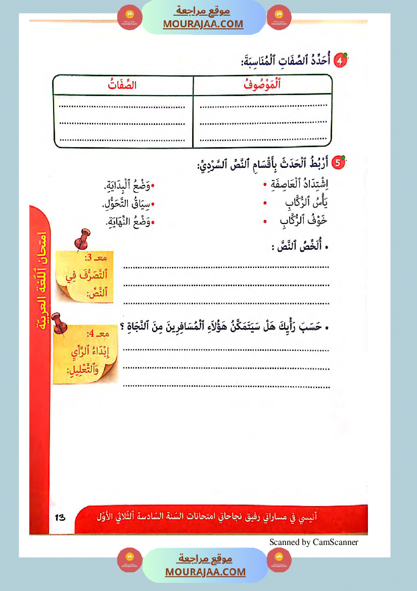 انيسي في مساراتي سنة السادسة كل المواد الثلاثي الاول