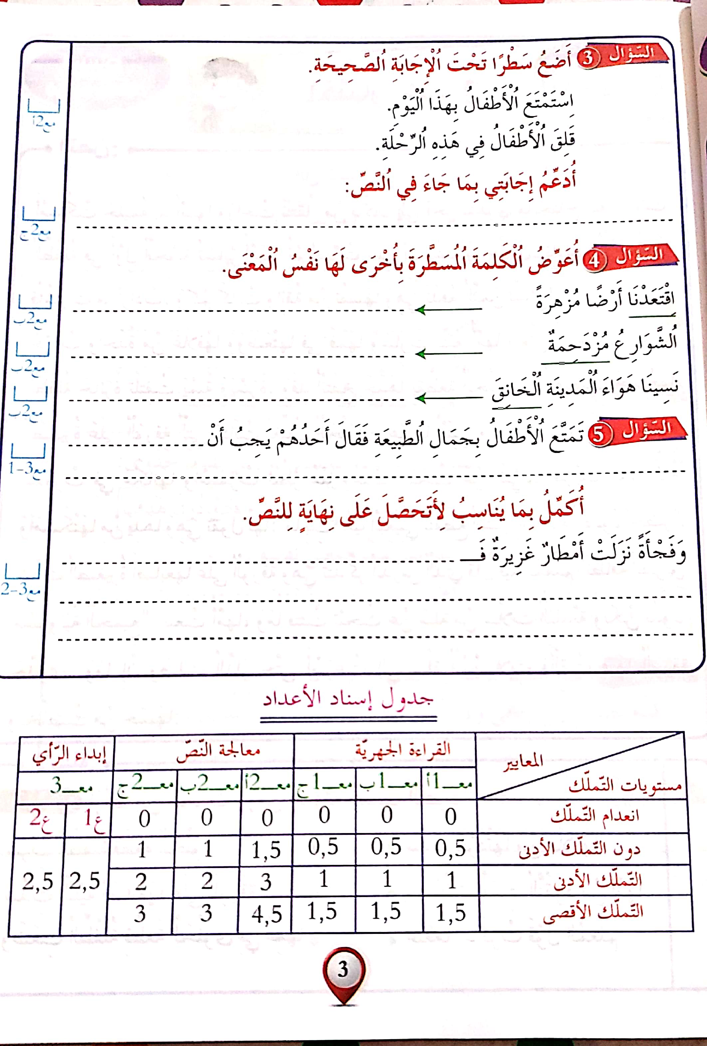 3.خطوة بخطوة في الامتحانات سنة ثالثة الثلاثي الثاني