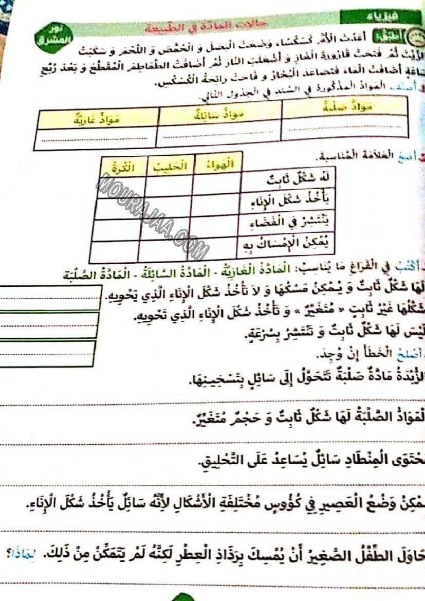 نور المشرق الثلاثي الثالث سنة ثالثة